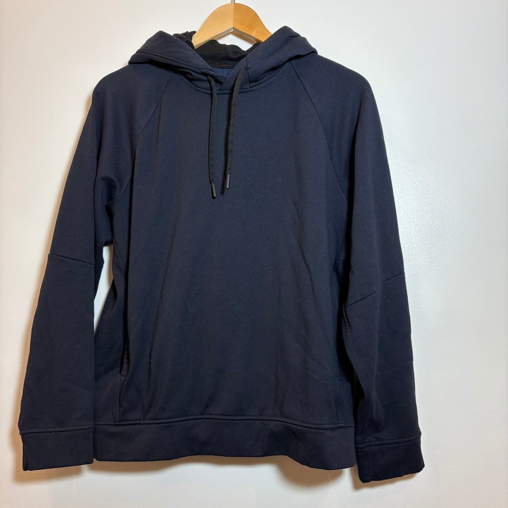 Lululemon City Sweat Pullover Hoodie Men Medium Black Blue Athletic Training Gym